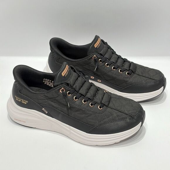 Skechers Sport Slip-ins®: Cozy Fit™-Golden Hour (Women NWOB Skechers Slip-ins Cozy Fit Golden Hour Black Quilted Women Size 9 Wide Fit